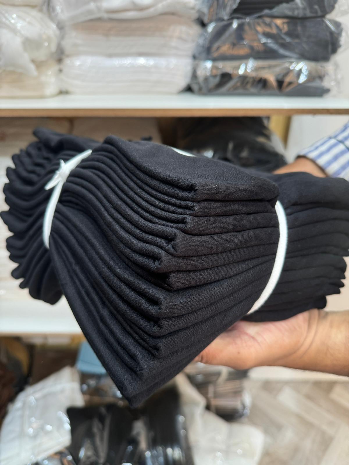 حجاب قطن دبل سترج بدون جفسه (اسود) (١٢ حبه)