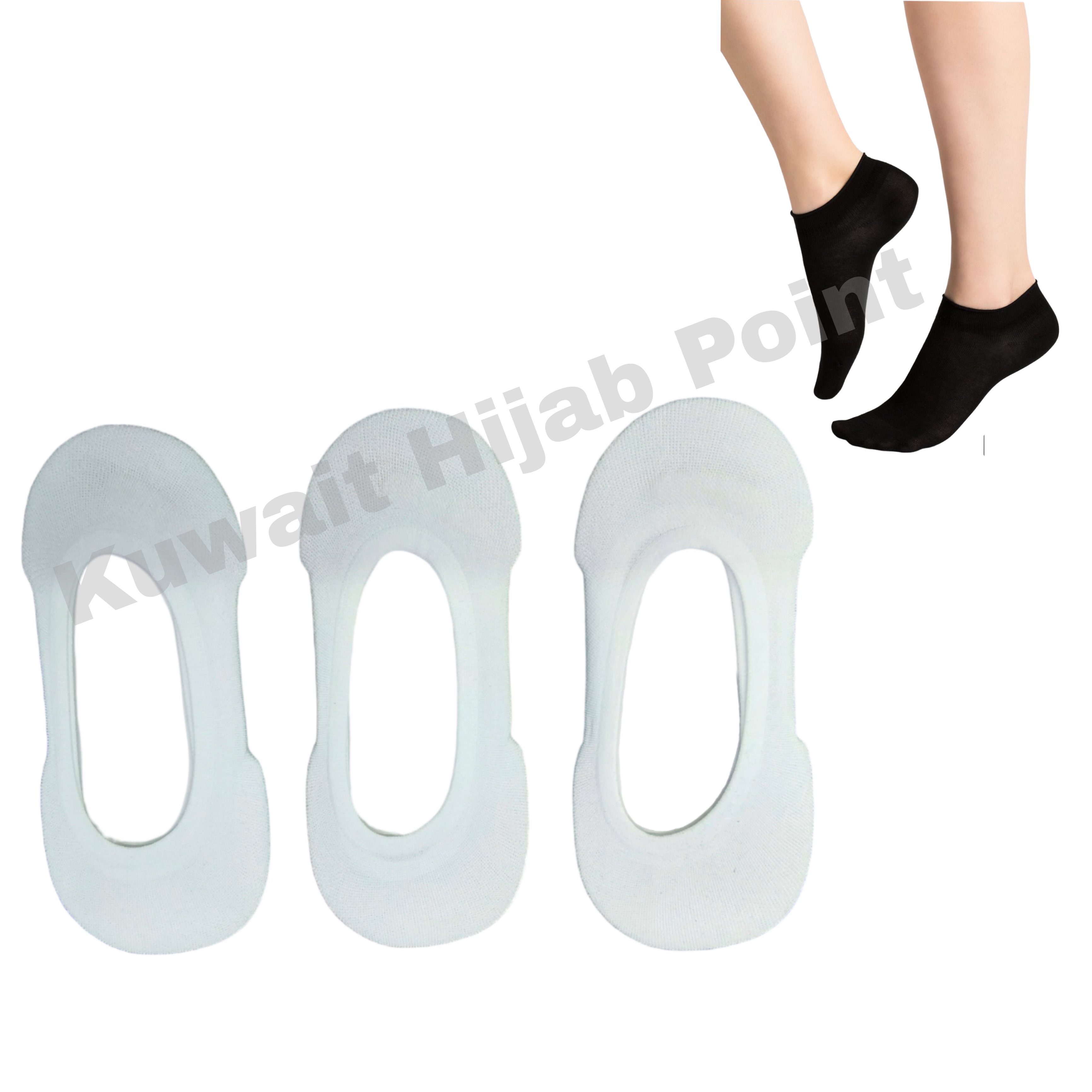 جوارب قصيرة ابيض (٣ جوز جوارب)