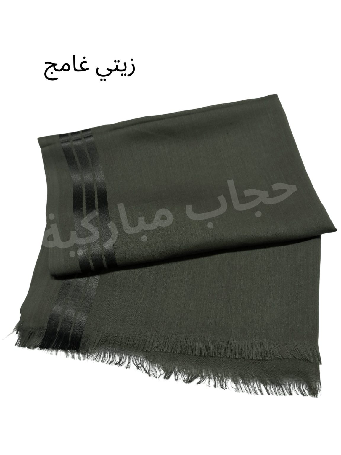 shawl linen 3 strip (Olive)
